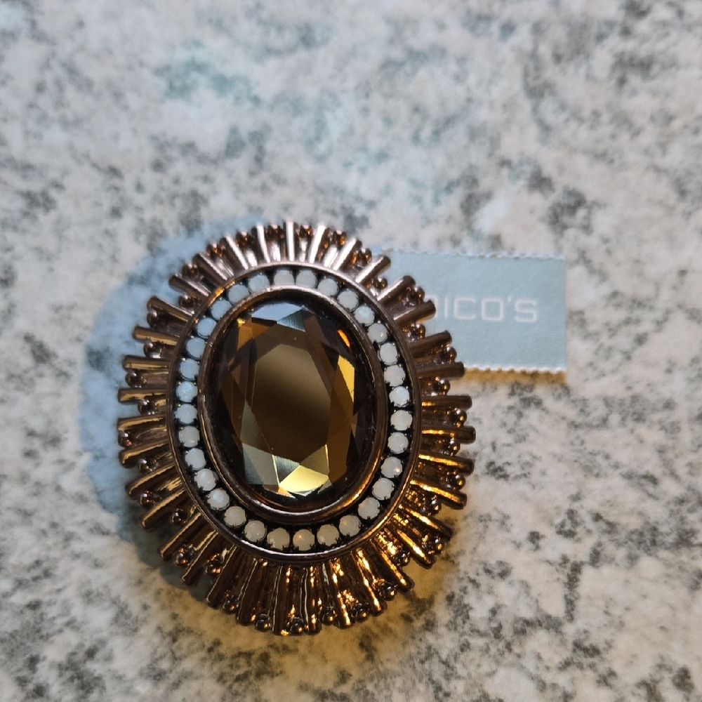 Elegant Gold and Brown Women's Brooch by Chico's